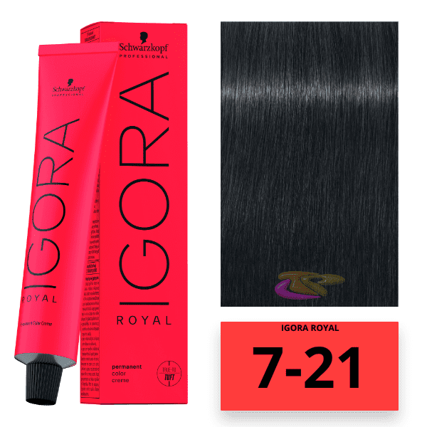 Schwarzkopf - Tinte Igora Royal 7/21 Rubio Medio Humo Ceniza 60 ml