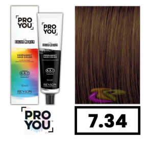 Revlon Proyou - Tinte THE COLOR MAKER 7.34 Rubio Medio Dorado Cobrizo 90 ml