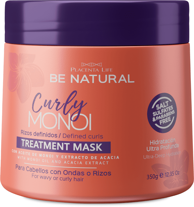 Be Natural - Mascarilla CURLY MONOI cabellos con ondas o rizos 350 ml