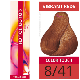 Wella - Baño COLOR TOUCH Vibrant Reds 8/41 Rubio Claro Cobrizo Ceniza (sin amoníaco) de 60 ml