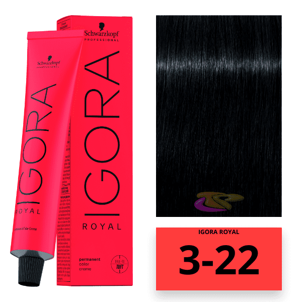 Schwarzkopf - Tinte Igora Royal 3/22 Castaño Oscuro Humo Intenso 60 ml 