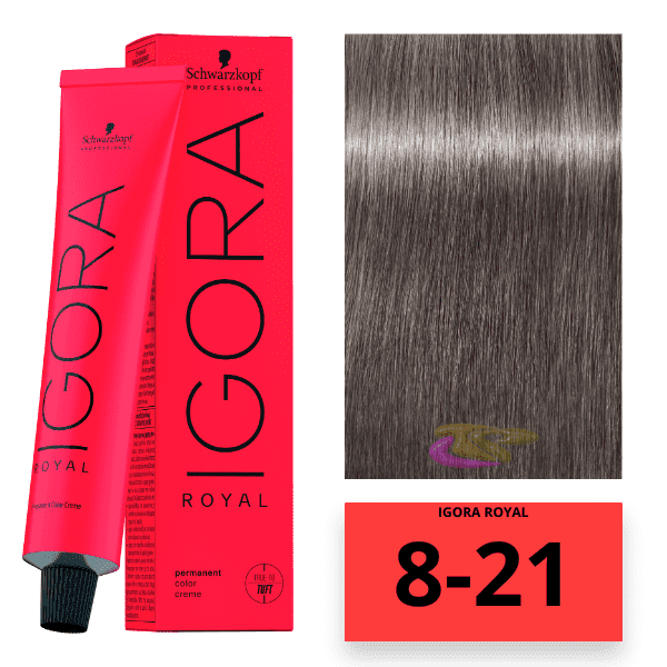 Schwarzkopf - Tinte Igora Royal 8/21 Rubio Claro Humo Ceniza 60 ml