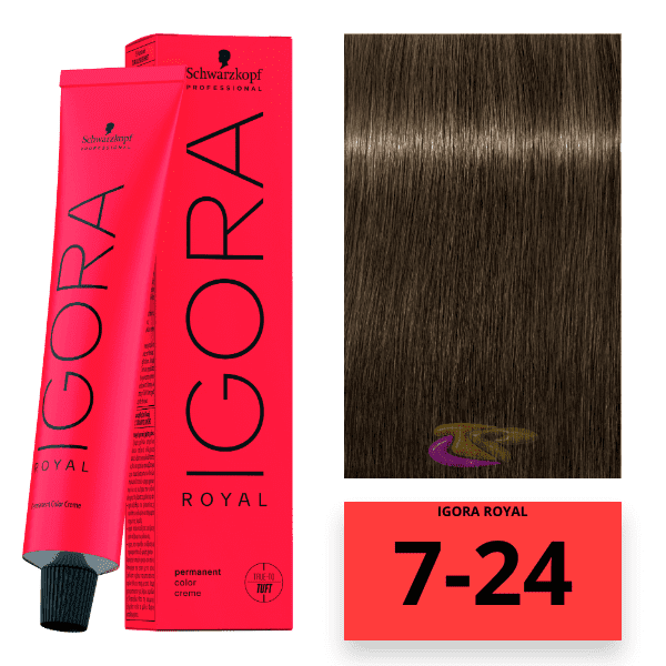 Schwarzkopf - Tinte Igora Royal 7/24 Rubio Medio Humo Beige 60 ml