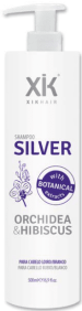 Xik Hair - Champú SILVER anti-amarillo (con Orchidea e Hibiscus) (Natural - Vegano) 500 ml