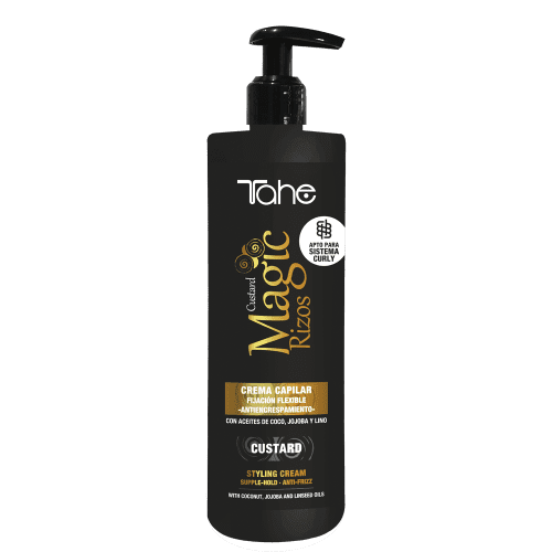 Tahe  - Crema Capilar de Fijación Flexible MAGIC RIZOS Custard (Apto Método Curly) 500 ml