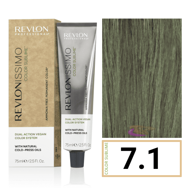 Revlon - Tinte Revlonissimo COLOR SUBLIME (sin amoniaco y vegano) 7.1 Rubio Medio Ceniza 75 ml