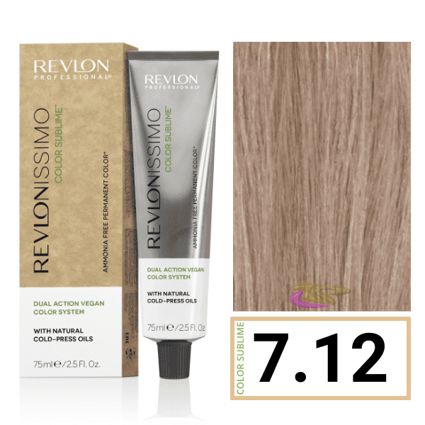 Revlon - Tinte Revlonissimo COLOR SUBLIME (sin amoniaco y vegano) 7.12 Rubio Medio Ceniza Irisado 75 ml