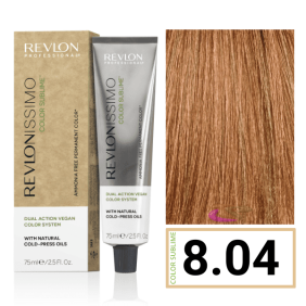 Revlon - Tinte Revlonissimo COLOR SUBLIME (sin amoniaco y vegano) 8.04 Rubio Claro Natural Cobrizo 75 ml