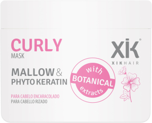 Xik Hair - Mascarilla CURLY para cabellos rizados (con Mallow y Phyto Keratin) (Natural - Vegano) 500 ml
