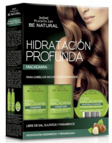 Be Natural - Kit Hydra Macadamia CABELLOS SECOS (Champú 100 ml + Acondicionador 100 ml + Mascarilla 35 ml)