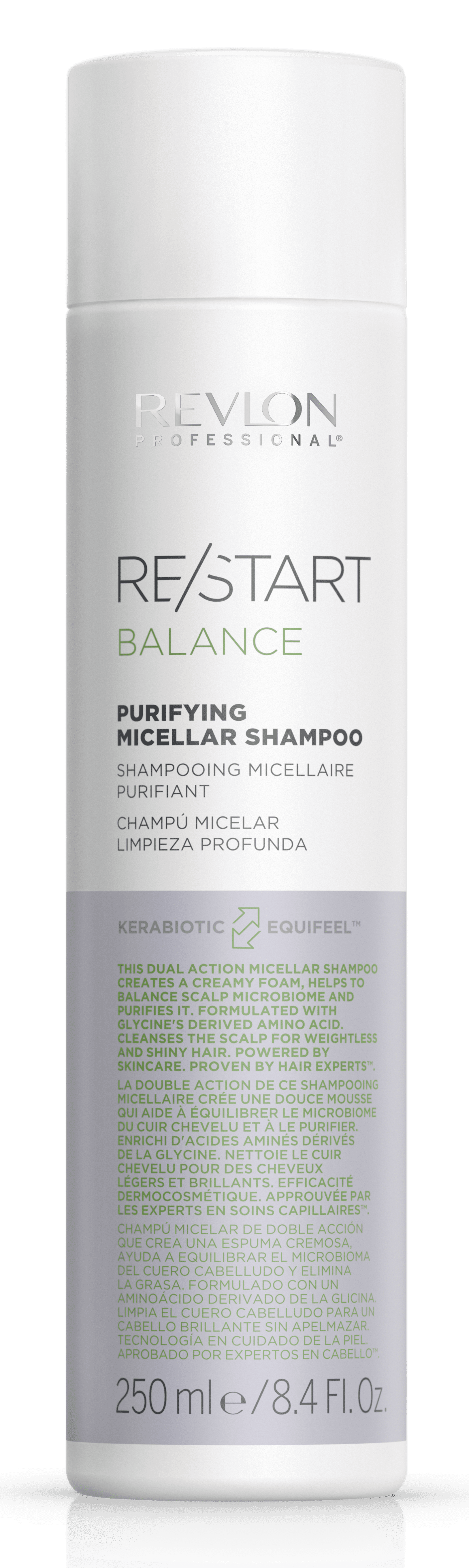 Revlon Restart - Champú Micelar BALANCE (Purifying) antigrasa 250 ml