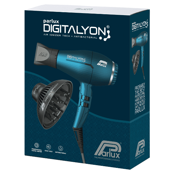 Parlux - Secador DIGITALYON Azul 2400 watios + Difusor Magic Sense