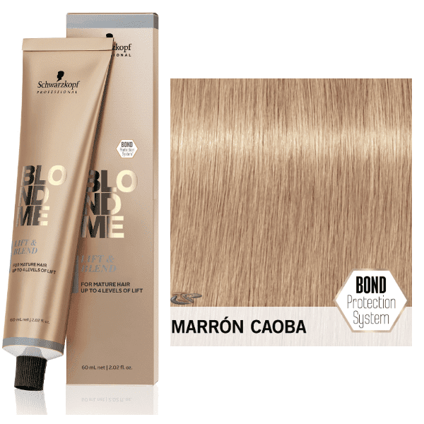 Schwarzkopf Blondme - Crema Aclarante + Cobertura de Canas (LB) Marrón Caoba 60 ml