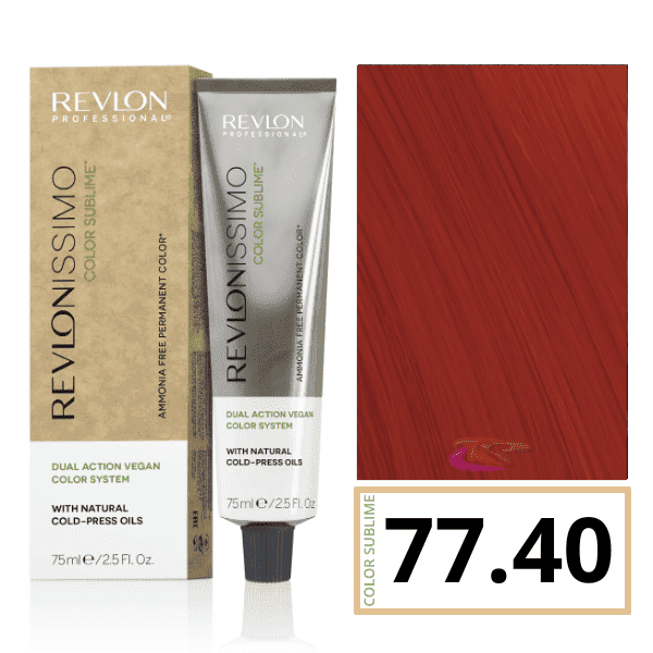 Revlon - Tinte Revlonissimo COLOR SUBLIME (sin amoniaco y vegano) 77.40 Rubio Medio Cobrizo Intenso 75 ml