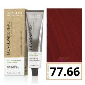 Revlon - Tinte Revlonissimo COLOR SUBLIME (sin amoniaco y vegano) 77.66 Rubio Medio Rojo Púrpura Muy Intenso 75 ml