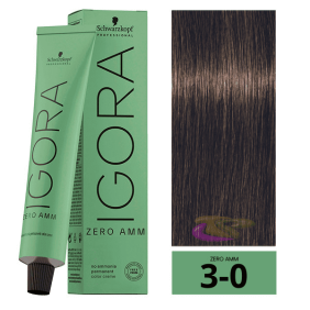 Schwarzkopf - Tinte Igora ZERO AMM (Sin Amoniaco) 3-0 Castaño Oscuro 60 ml