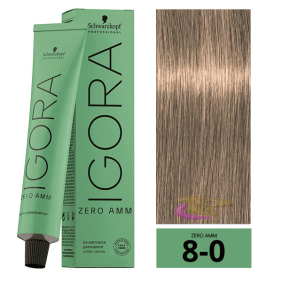 Schwarzkopf - Tinte Igora ZERO AMM (Sin Amoniaco) 8-0 Rubio Claro 60 ml