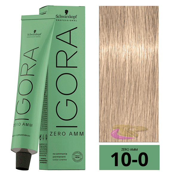 Schwarzkopf - Tinte Igora ZERO AMM (Sin Amoniaco) 10-0 Rubio Platino Natural 60 ml