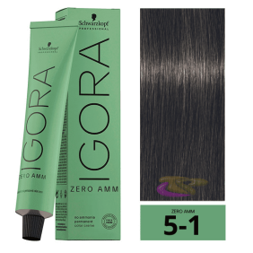 Schwarzkopf - Tinte Igora ZERO AMM (Sin Amoniaco) 5-1 Castaño Claro Ceniza 60 ml