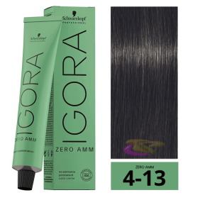 Schwarzkopf - Tinte Igora ZERO AMM (Sin Amoniaco) 4-13 Castaño Medio Ceniza Mate 60 ml