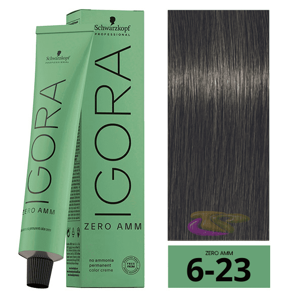 Schwarzkopf - Tinte Igora ZERO AMM (Sin Amoniaco) 6-23 Rubio Oscuro Humo Mate 60 ml