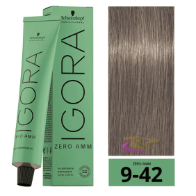 Schwarzkopf - Tinte Igora ZERO AMM (Sin Amoniaco) 9-42 Rubio Muy Claro Beige Mate 60 ml