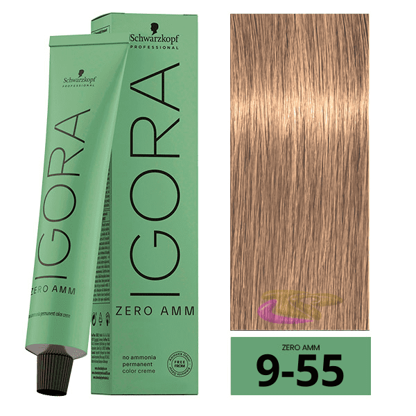 Schwarzkopf - Tinte Igora ZERO AMM (Sin Amoniaco) 9-55 Rubio Muy Claro Dorado Intenso 60 ml