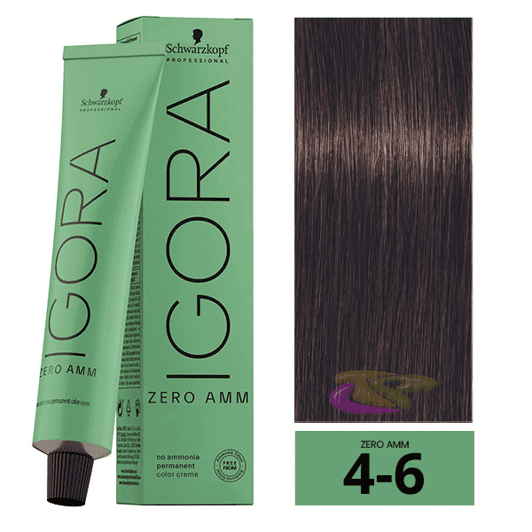 Schwarzkopf - Tinte Igora ZERO AMM (Sin Amoniaco) 4-6 Castaño Medio Marrón 60 ml