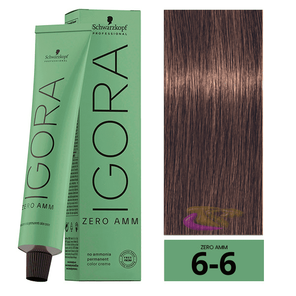 Schwarzkopf - Tinte Igora ZERO AMM (Sin Amoniaco) 6-6 Rubio Oscuro Marrón 60 ml