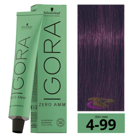 Schwarzkopf - Tinte Igora ZERO AMM (Sin Amoniaco) 4-99 Castaño Medio Violeta Intenso 60 ml