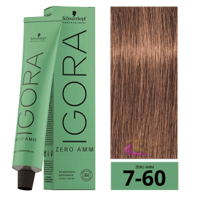 Schwarzkopf - Tinte Igora ZERO AMM (Sin Amoniaco) 7-60 Rubio Medio Marrón Natural 60 ml