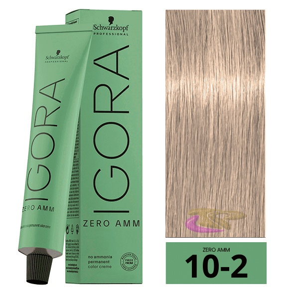 Schwarzkopf - Tinte Igora ZERO AMM (Sin Amoniaco) 10-2 Rubio Platino Humo 60 ml