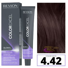 Revlon - Baño COLOR EXCEL 4.42 Castaño Medio Marrón Irisado (sin amoniaco) 70 ml