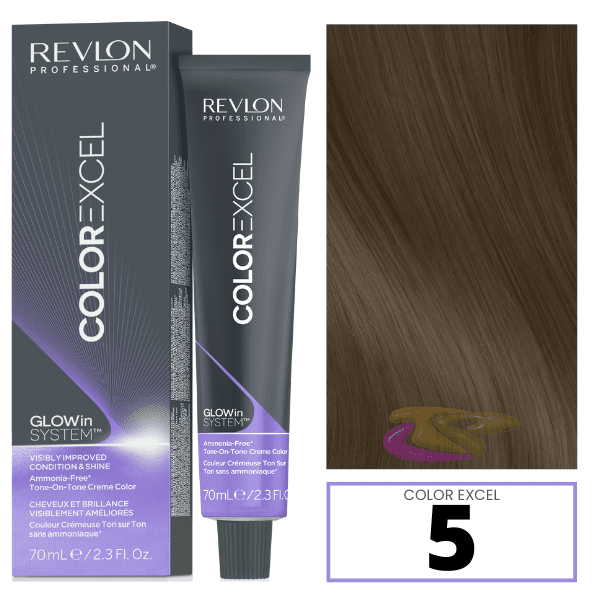 Revlon - Baño COLOR EXCEL 5 Castaño Claro (sin amoniaco) 70 ml