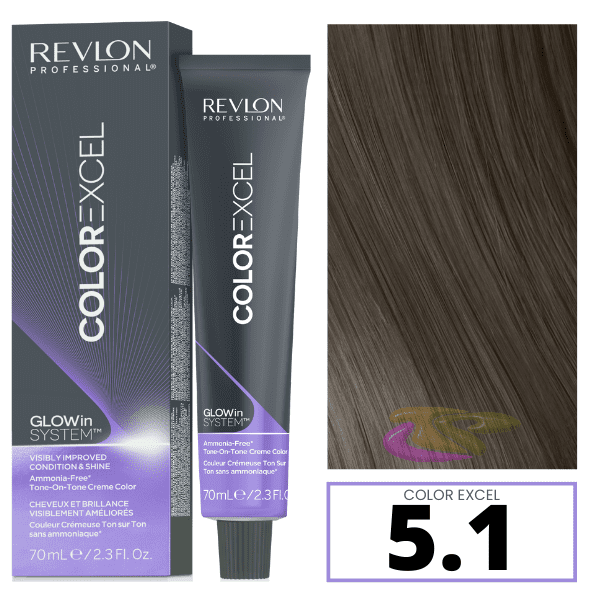 Revlon - Baño COLOR EXCEL 5.1 Castaño Claro Ceniza (sin amoniaco) 70 ml