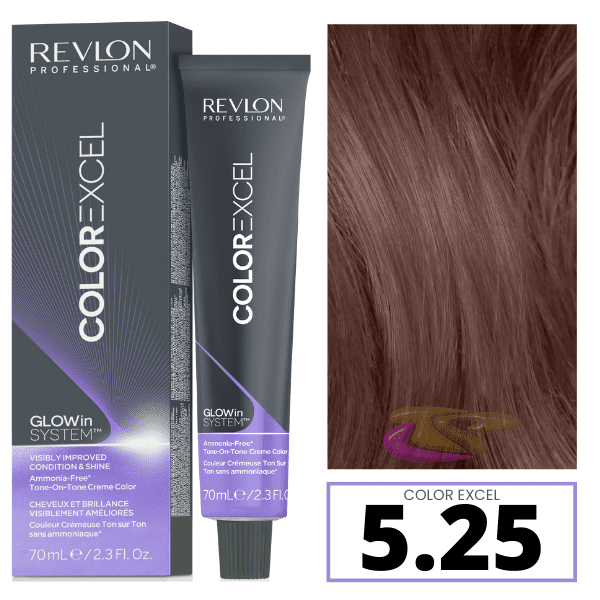 Revlon - Baño COLOR EXCEL 5.25 Castaño Claro Irisado Caoba (sin amoniaco) 70 ml