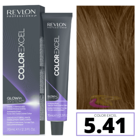 Revlon - Baño COLOR EXCEL 5.41 Castaño Claro Marrón Ceniza (sin amoniaco) 70 ml