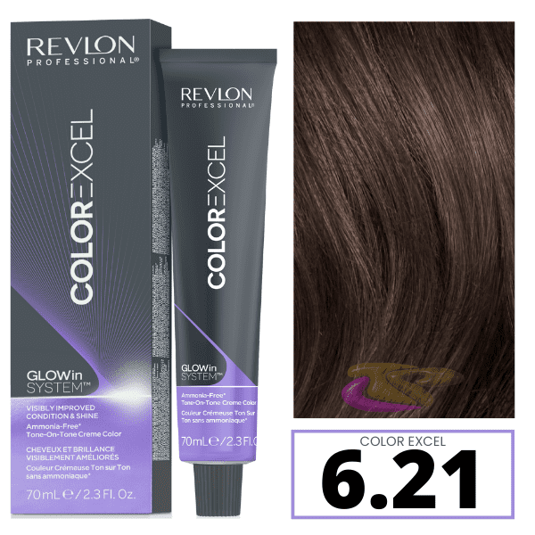 Revlon - Baño COLOR EXCEL 6.21 Rubio Oscuro Irisado Ceniza (sin amoniaco) 70 ml