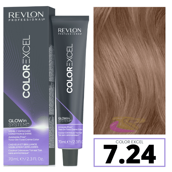 Revlon - Baño COLOR EXCEL 7.24 Rubio Irisado Cobrizo (sin amoniaco) 70 ml