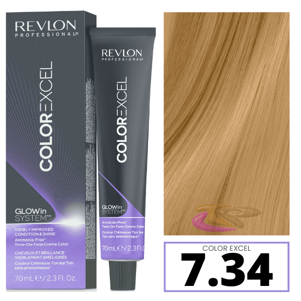 Revlon - Baño COLOR EXCEL 7.34 Rubio Dorado Cobrizo (sin amoniaco) 70 ml