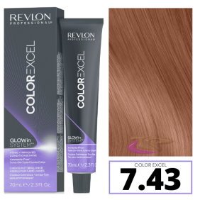 Revlon - Baño COLOR EXCEL 7.43 Rubio Cobrizo Dorado (sin amoniaco) 70 ml