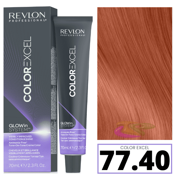 Revlon - Baño COLOR EXCEL 77.40 Cobrizo Claro Intenso (sin amoniaco) 70 ml