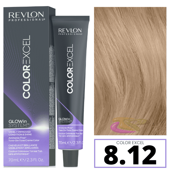 Revlon - Baño COLOR EXCEL 8.12 Rubio Claro Ceniza Irisado (sin amoniaco) 70 ml