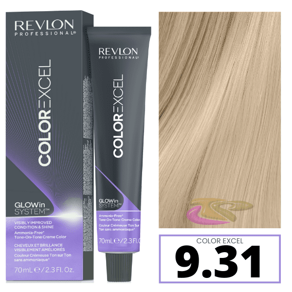 Revlon - Baño COLOR EXCEL 9.31 Rubio Muy Claro Dorado Ceniza (sin amoniaco) 70 ml