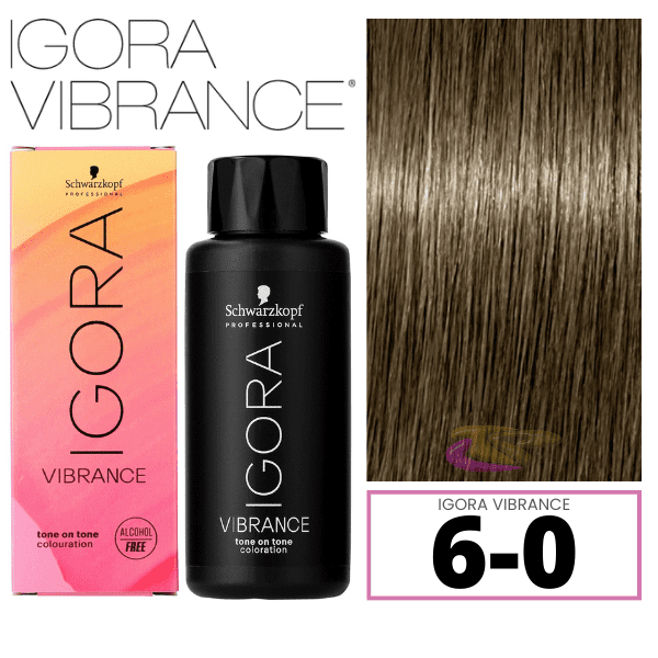 Schwarzkopf - Tinte Igora Vibrance 6-0 Rubio Oscuro Natural 60 ml (demipermanente)