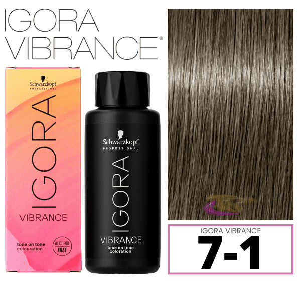 Schwarzkopf - Tinte Igora Vibrance 7-1 Rubio Medio Ceniza 60 ml (demipermanente)