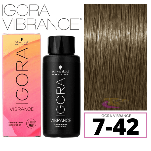 Schwarzkopf - Tinte Igora Vibrance 7-42 Rubio Medio Beige Humo 60 ml (demipermanente)