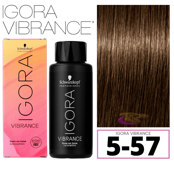 Schwarzkopf - Tinte Igora Vibrance 5-57 Castaño Claro Dorado Cobrizo 60 ml (demipermanente)