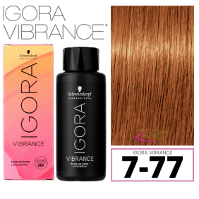 Schwarzkopf - Tinte Igora Vibrance 7-77 Rubio Medio Cobrizo Intenso 60 ml (demipermanente)