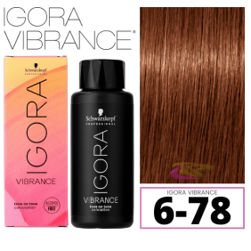 Schwarzkopf - Tinte Igora Vibrance 6-78 Rubio Oscuro Cobrizo Rojo 60 ml (demipermanente)